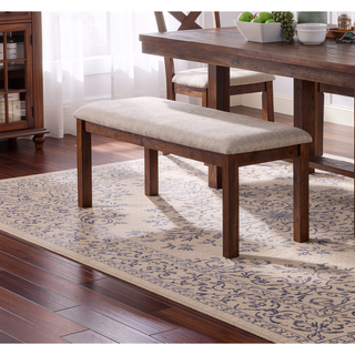 Sunvega Contemporary Style Solid Wood Bench with Upholstered Cushion for Kitchen Dining Room