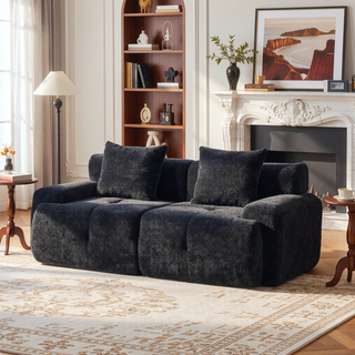 Sunvega Modular Loveseat Sofa with Tufted Design and Two Pillows for Living Room