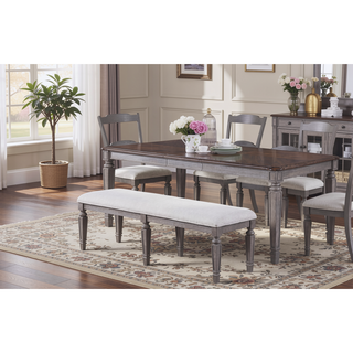 Sunvega Light Grey Contemporary Style Cushion Seat Dining Bench for Comfort