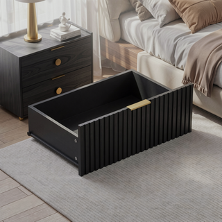 Sunvega Modern Wavy Pattern 6-Drawer Dresser with Ample Storage for Bedroom