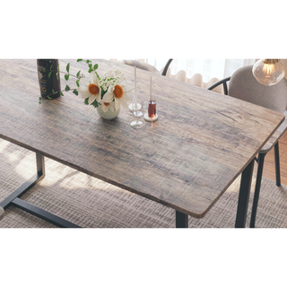 Sunvega Industrial Style Four-Piece Dining Table and Chair Set with Backrest