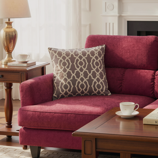 Sunvega Reversible Velvet Sectional Sofa Set with Two Accent Pillows