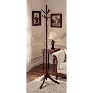 Sunvega 71.5 Inches Tall Cherry Wood Twist Tree Shape Coat Rack with Hooks