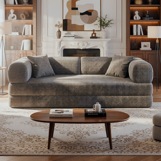 Sunvega Modular Sectional Sofa Bed with Pillow Back Support Armrest in Corduroy Fabric