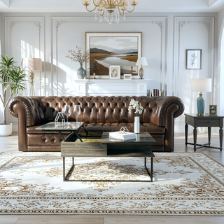 Sunvega Atlanta Lift Top Coffee Table with Hidden Storage and Metal Legs