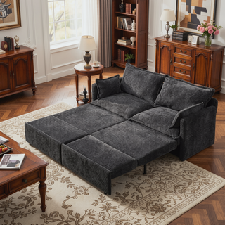 Sunvega 73.6-inch Ergonomic 3-in-1 Sofa Bed with Supportive Corduroy Convertible Sleeper