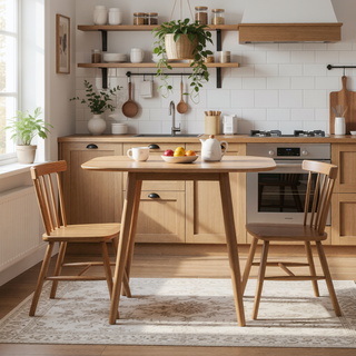 Sunvega Mid-Century Modern Faux Wood Dining Table with Tapered Splayed Legs