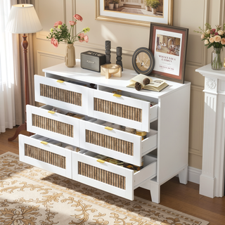 Sunvega White Farmhouse Queen Platform Bed with Wooden Strip Decoration and Plywood Slats