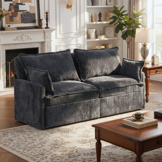 Sunvega 73.6-inch Ergonomic 3-in-1 Sofa Bed with Supportive Corduroy Convertible Sleeper