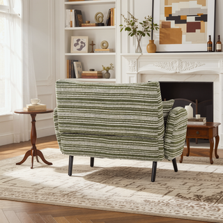 Sunvega Modern Two-Seater Sofa with Tufted Backrest and Convenient Side Storage Pockets