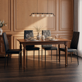 Sunvega PU Leather Diamond Shaped Dining Chairs Set Of Four For Family Meals