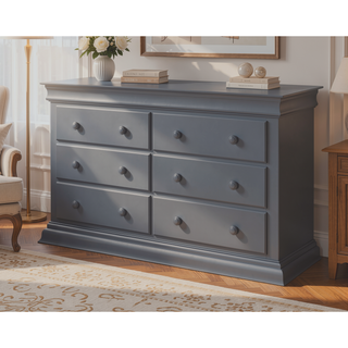 Sunvega Universal 6 Drawer Dresser in Gray for Bedroom Storage