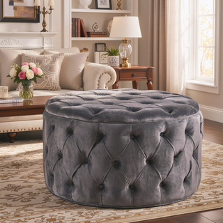 Sunvega Plush Comfortable and Durable Ottoman Footstool for Extra Seating