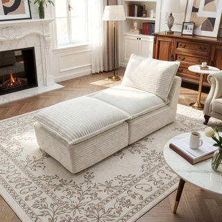 Sunvega Modern Corduroy Cloud Sofa with Comfortable High-Density Sponge for Living Room