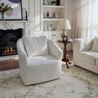 Sunvega Modern 360 Degree Swivel Sofa Chair with High Backrest and Velvet Upholstery