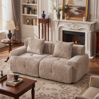 Sunvega Modular Loveseat Sofa with Tufted Design and Two Pillows for Living Room