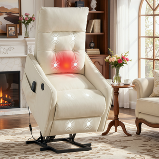 Sunvega Single Motor Power Lift Recliner Chair with Massage and Heat for Elderly