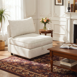 Sunvega Modular Sectional Sofa Seat With Storage and Convertible Sleeper Function