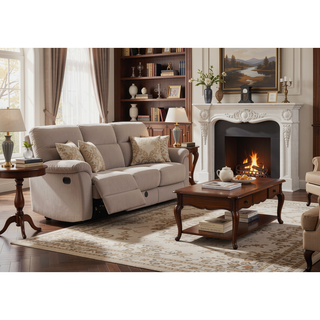 Sunvega Microfiber Upholstered Loveseat with Lumbar Support and Stainless Steel Base