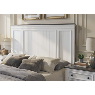 Sunvega Modern Farmhouse King Bedroom Set with Dresser Mirror and Nightstands