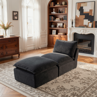 Sunvega Modern Corduroy Cloud Sofa with Comfortable High-Density Sponge for Living Room