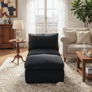 Sunvega Modern Corduroy Cloud Sofa with Comfortable High-Density Sponge for Living Room