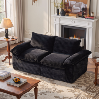 Sunvega Modern Corduroy Cloud Sofa with Comfortable High-Density Sponge for Living Room