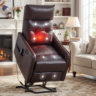 Sunvega Single Motor Power Lift Recliner Chair with Massage and Heat for Elderly