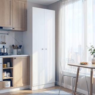 Sunvega Five Shelves Multistorage Pantry Cabinet with Double Door for Kitchen