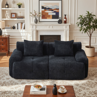 Sunvega Modular Loveseat Sofa with Tufted Design and Two Pillows for Living Room