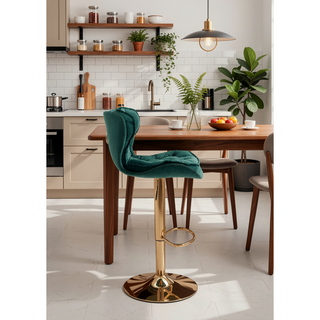 Sunvega Set of 2 Swivel Bar Stools with Chrome Footrest and Adjustable Height