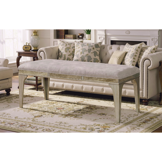 Sunvega Transitional Style Upholstered Bench with Button Tufted Seat and Flannelette Cushion