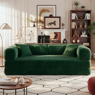 Sunvega Modular Sectional Sofa Bed with Pillow Back Support Armrest in Corduroy Fabric