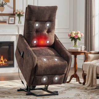 Sunvega Single Motor Power Lift Recliner Chair with Massage and Heat for Elderly