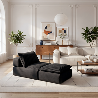 Sunvega Modern Corduroy Cloud Sofa with Comfortable High-Density Sponge for Living Room