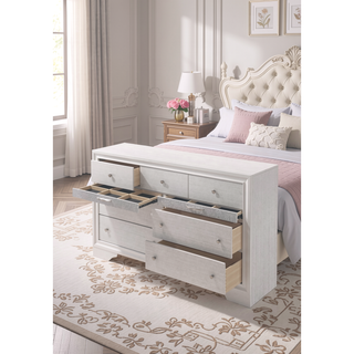 Sunvega Chic Nightstand with Textured Surface and Jewelry Drawer for Bedroom