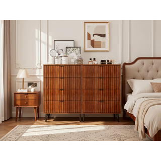 Sunvega Modern Wooden Chest of Drawers with Spacious Storage Compartments for Bedroom