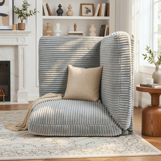Sunvega Modular Sofa Single Armrest Backrest Module with Convertible Corduroy Fabric