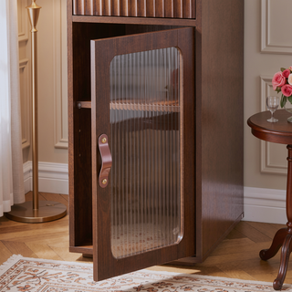 Sunvega Walnut Makeup Vanity Desk with Adjustable Lighted Mirror and Ample Storage