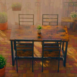 Sunvega 5 Piece Modern Dining Table Set with MDF Top and Iron Frame for 4
