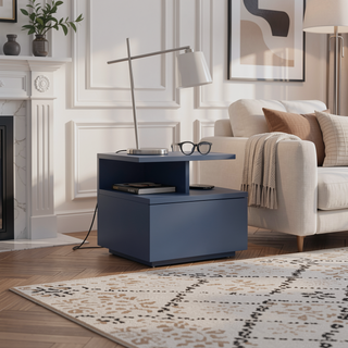 Sunvega Floating Nightstand with Large Drawer and Multiple Shelves for Storage or Decor