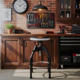 Sunvega Heavy Duty Adjustable Hydraulic Shop Stool with 360° Swivel and 330lb Capacity