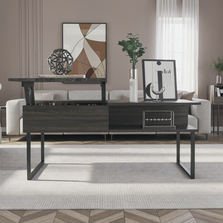 Sunvega Atlanta Lift Top Coffee Table with Hidden Storage and Metal Legs
