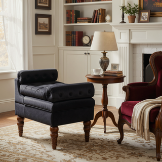 Sunvega Upholstered Tufted Velvet Bench with Wooden Legs for Bedroom or Living Room