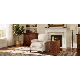 Sunvega American Style End Table with Charging Station Drawers and Arc Design