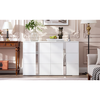 Sunvega Elegant Gray Nightstand with 2 Drawers and Metal Foot for Bedroom