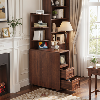 Sunvega End Table with Drawers and Outlets for Bedroom Corner Storage