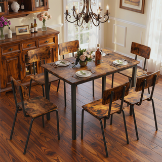 Sunvega 5-Piece Modern Dining Table Set with 4 Chairs for Small Space Kitchen