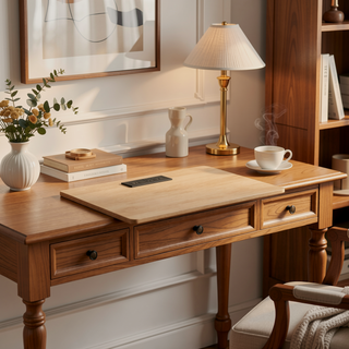 Sunvega Modern Nightstand with Built-in Charging Station and Storage Drawer for Bedroom