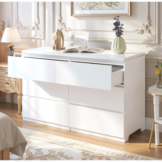 Sunvega 6 Drawer Storage Cabinet with Handless Design for Bedroom Hallway Living Room